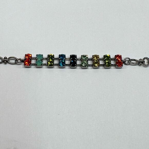 Multicolored Stone Silver-tone Lia Sophia Bracelet - Picture 5 of 5